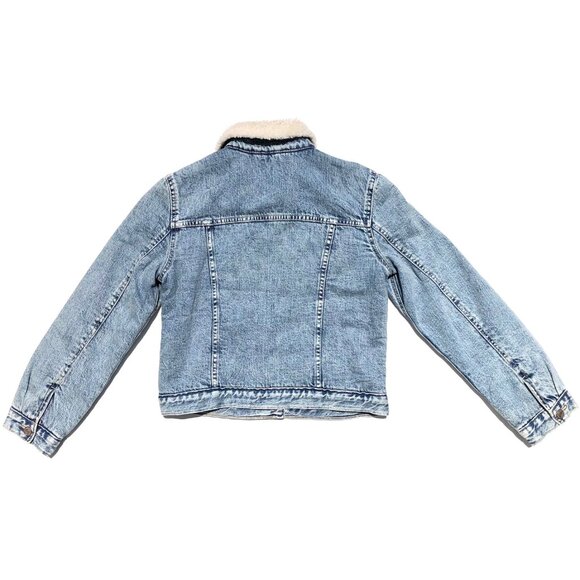 GAP Icon jean jacket sherpa lined girl XXL medium wash denim trucker jacket warm - Picture 4 of 11